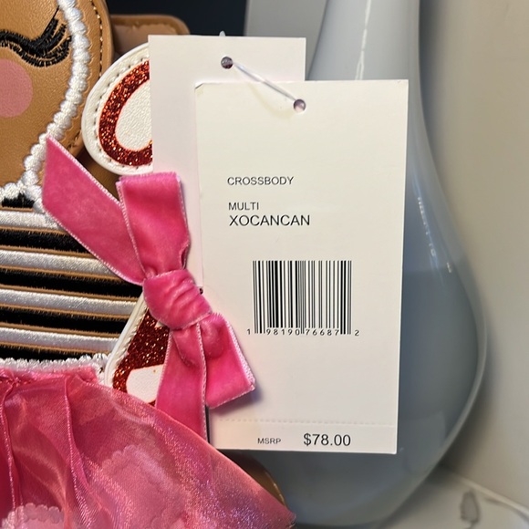 Betsey Johnson Gingerbread XO CAN CAN Girl Crossbody Bag Christmas Multi NWT - Picture 12 of 14